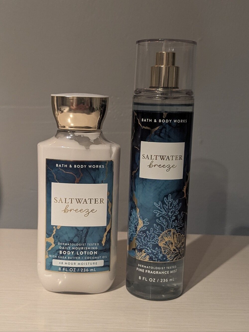 Bath & Body Works Saltwater Breeze Lotion + Mist - Blue & White